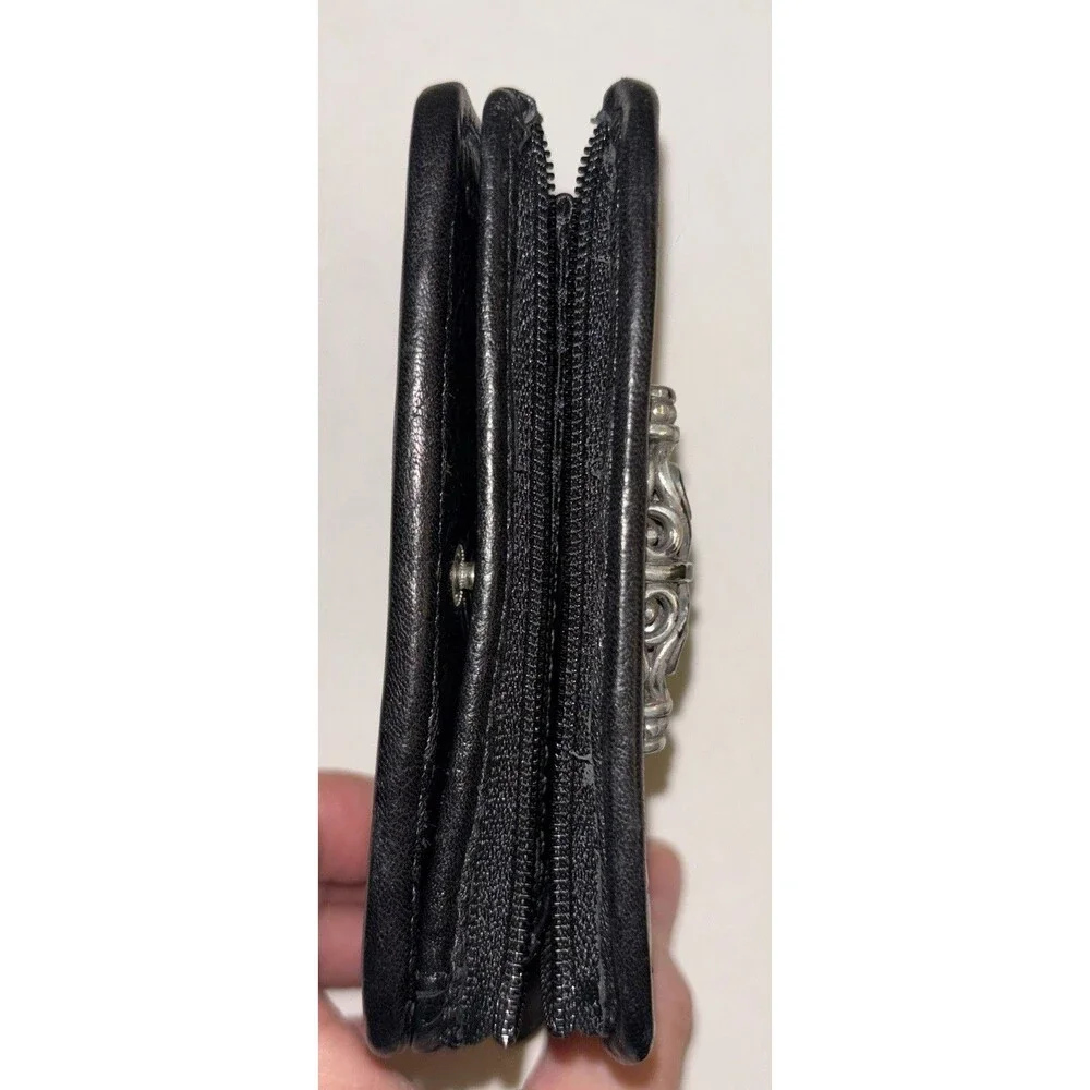 Brighton Black and Brown Croc Bi Fold Leather Wallet